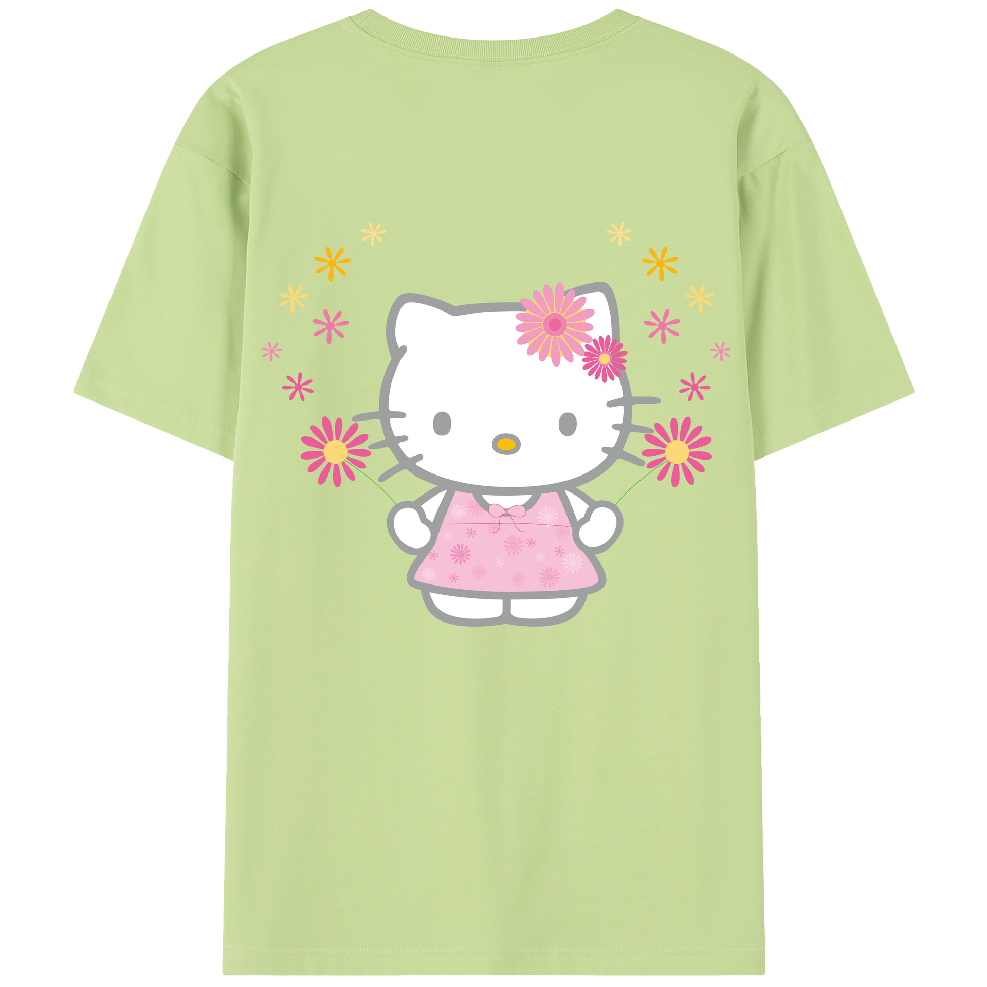 （画像用） Hello Kitty ハローキティ 綿100％半袖Tシャツ（背面プリント）